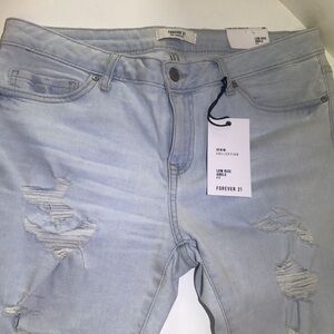 Forever 21 Women's Light Blue Straight Leg Jeans